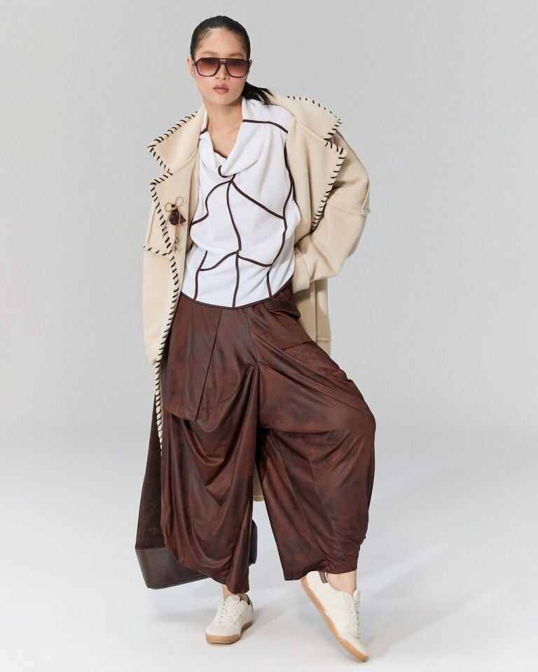 Salaş Kesim Deri Şalvar pantolon