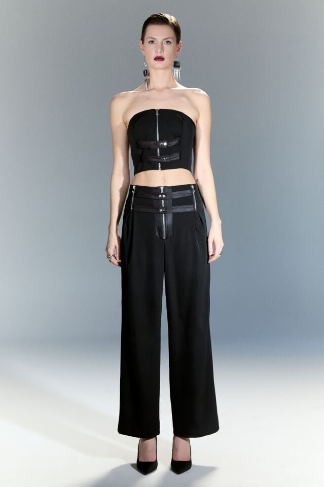 Siyah Tasarım Pantolon