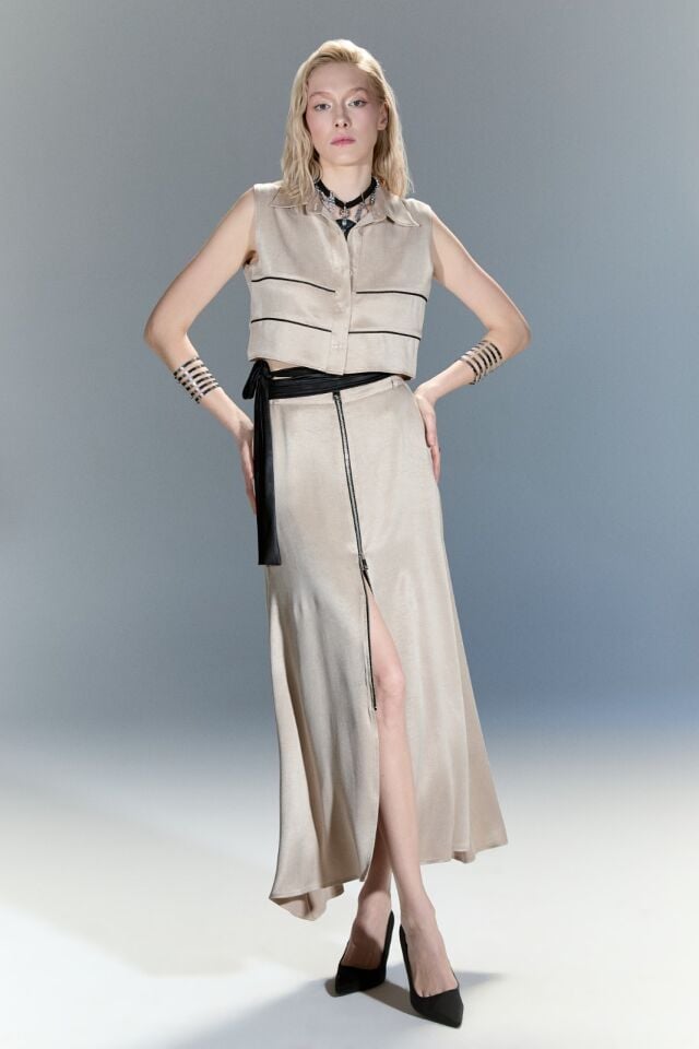 Fermuar Detaylı Tasarım Etek