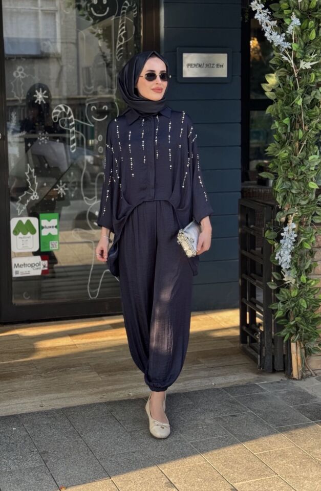 Taşlı Takım(Lacivert)