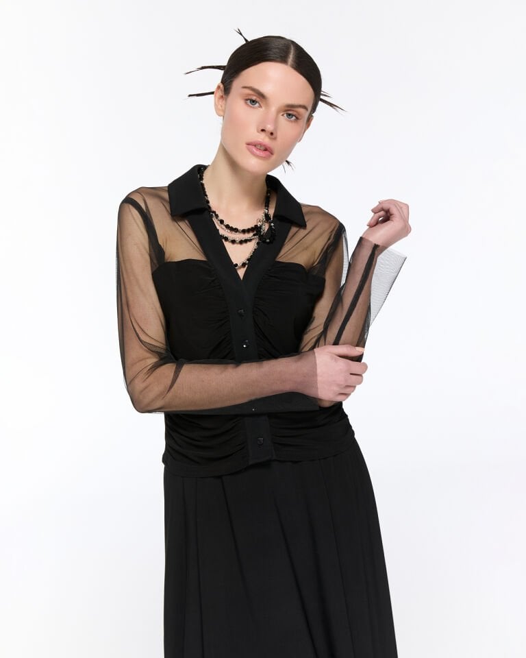 Tasarım Tül Detaylı Bluz