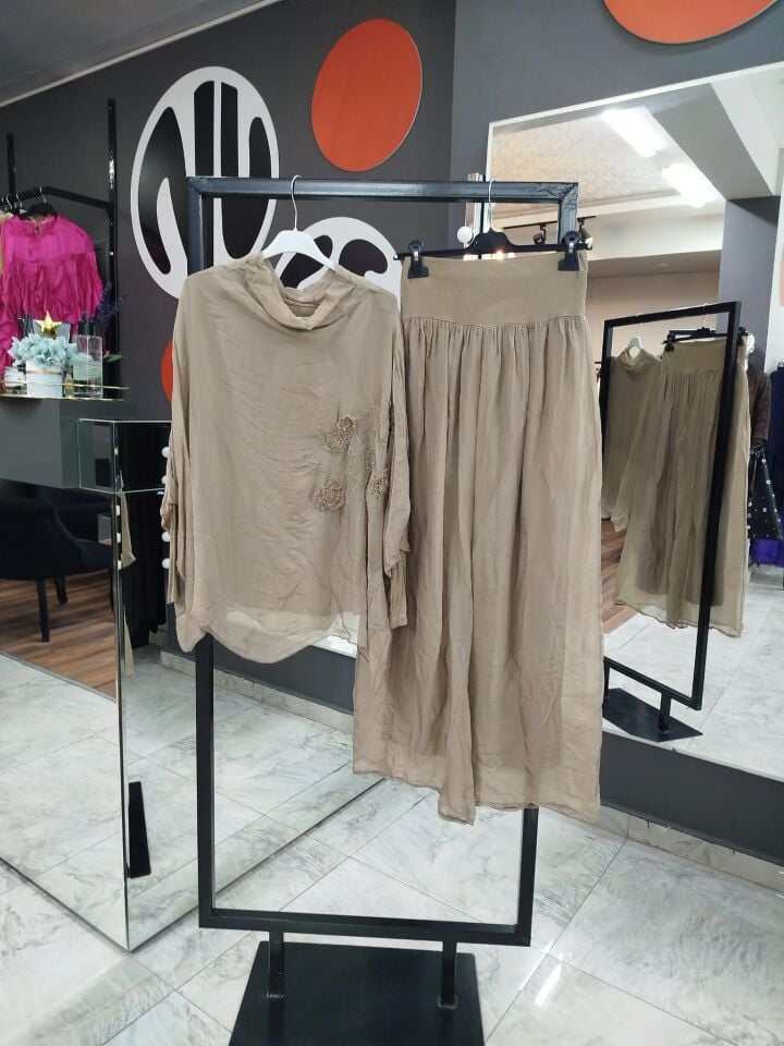İthal İpek Takım (Camel)